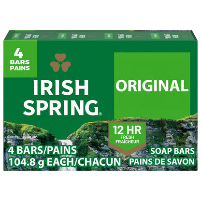 Original Deodorant Bar Soap for Men, with Flaxseed Oil, 3.7 Oz Bar (4 Pack)